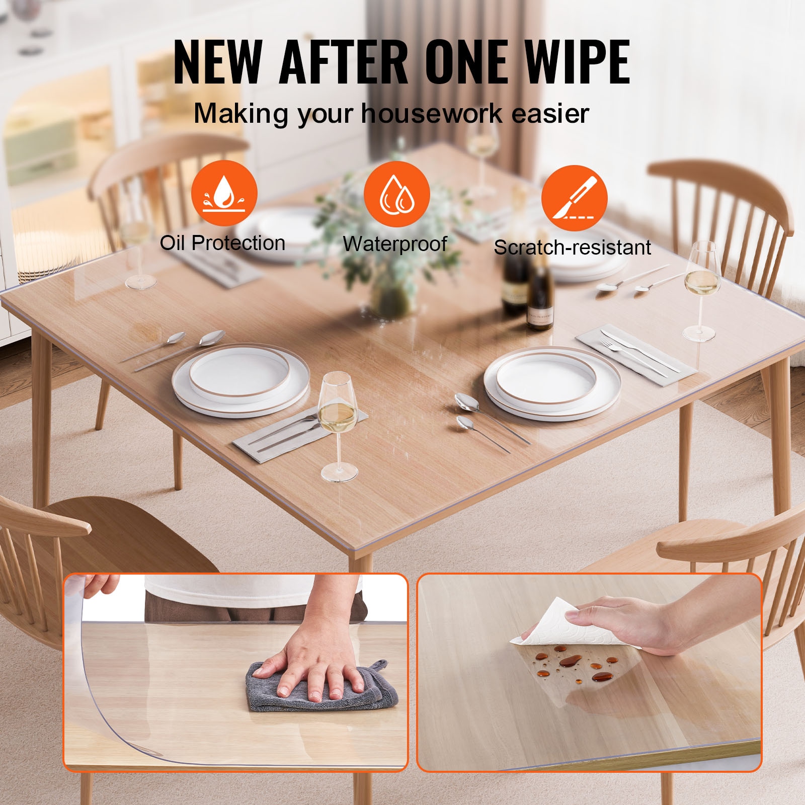 Clear Pvc Table Protector Mat For Dining And Office Desk Surface_voghion.com